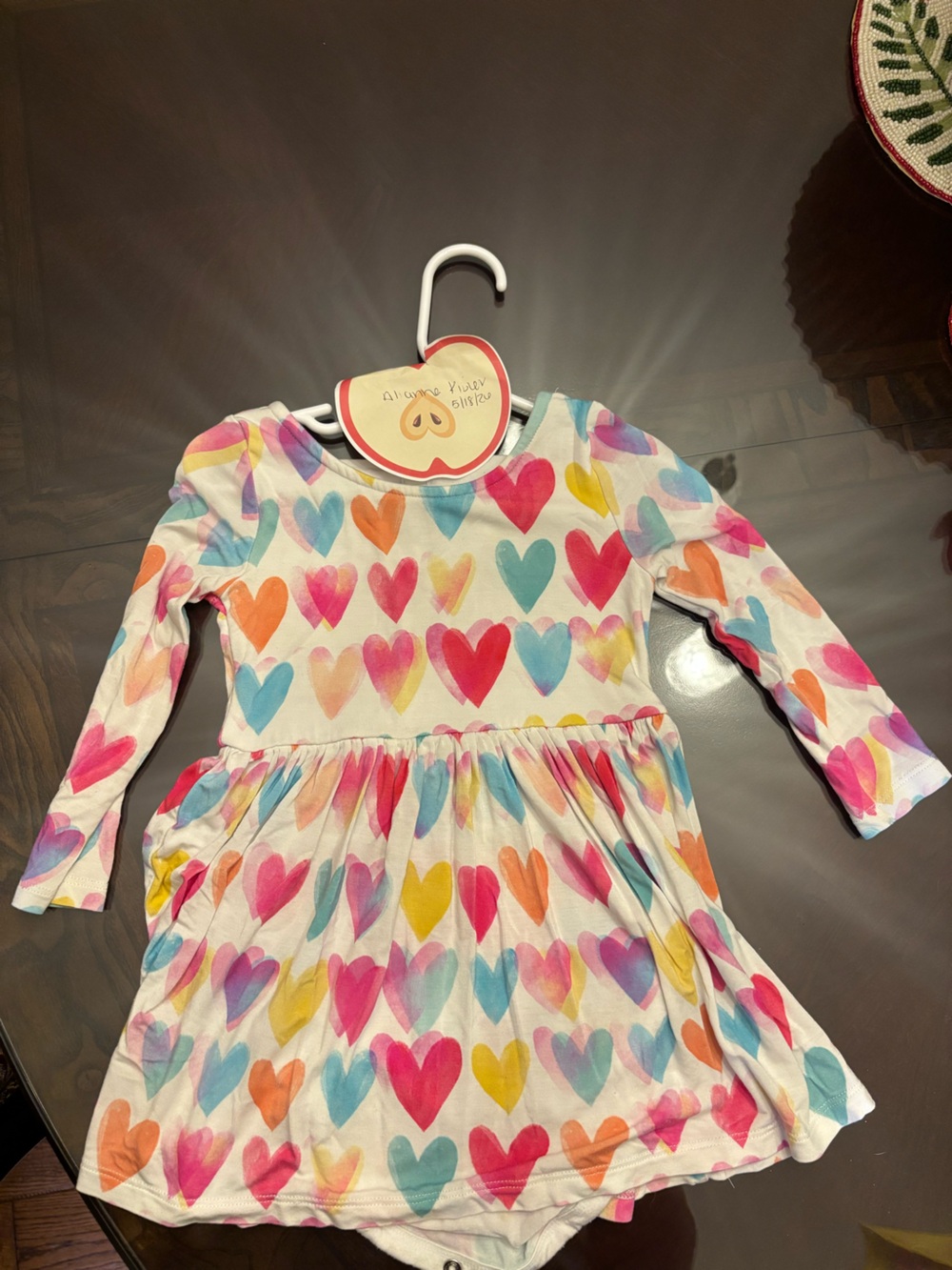 Little sleepies watercolor love how back twirl dress 18-24 months EUC